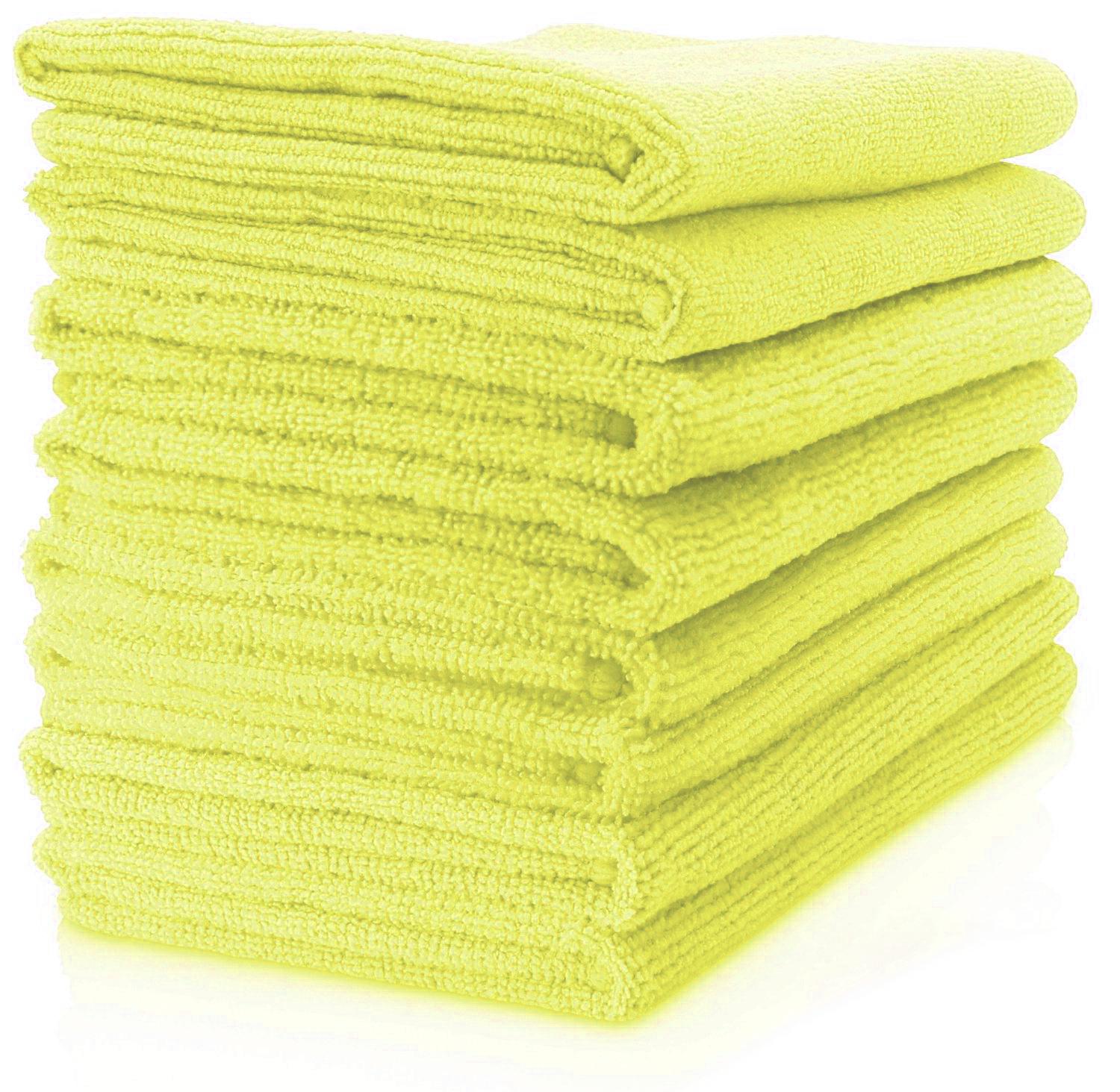 MAXIGLEAM Yellow Microfibre Cloths Pack of 50 Cloths 40x40cms